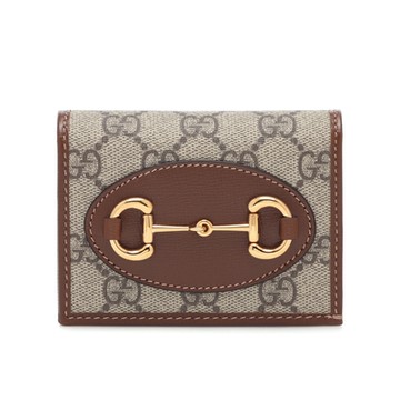 GUCCI 古馳 Horsebit 1955 皮夾 零錢包 短夾 卡夾 米色 烏木色 621887