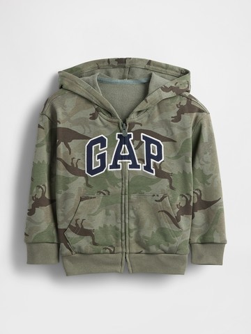 男幼童裝 Logo刺繡印花連帽外套-綠色