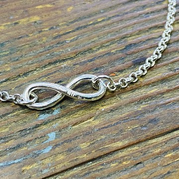 純銀 刻紋 無限 手鍊 細款 S595