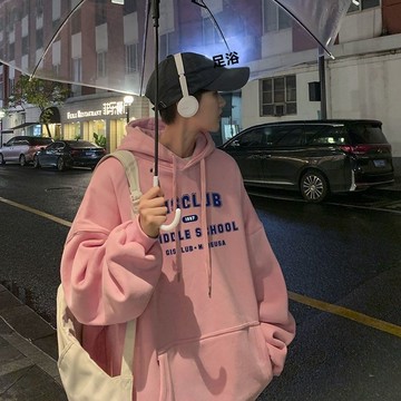 連帽衛衣男秋冬季裝新款ins情侶裝百搭潮牌加絨加厚外套男女上衣