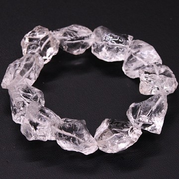 如鴻天然白水晶原石手鏈女士單圈男士手串禮物阿賽斯特萊礦物飾品