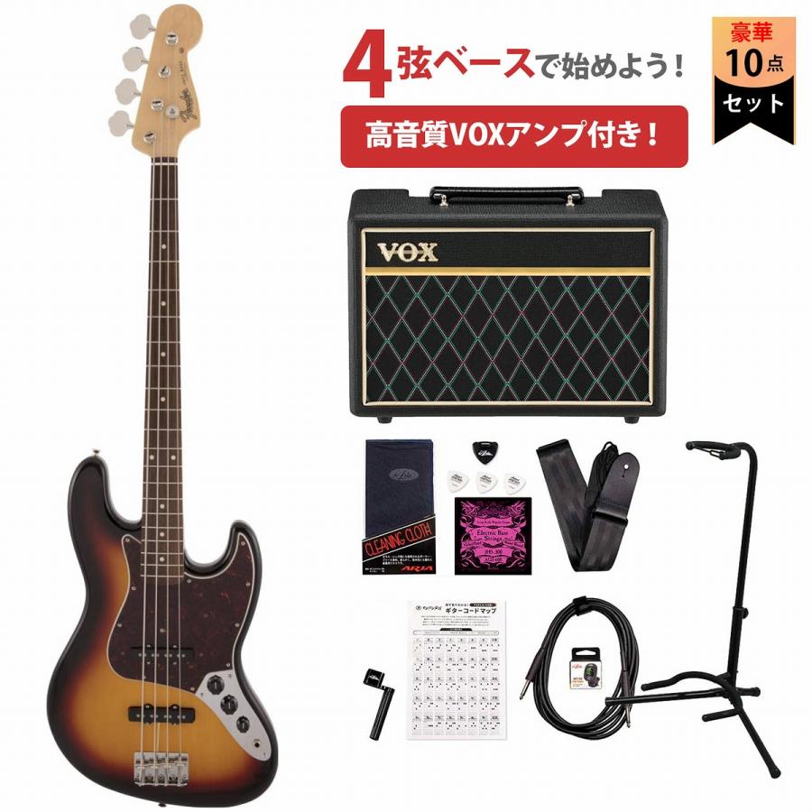 Fender   Made in Japan Traditional 60s Jazz Bass Rosewood FB 3-Color SunburstVOXアンプ付属エレキベース初心者セット(YRK)