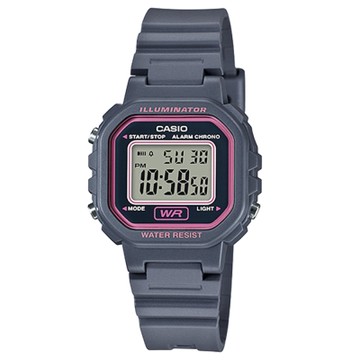 CASIO 黑色炫風方形電子錶(LA-20WH-8A)-灰色/30.4mm / 考試錶