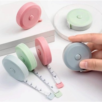 北歐色迷你小捲尺 伸縮尺子 塑料量衣皮尺 小圓尺1.5米量三圍