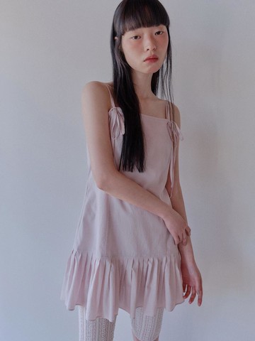Slip Pleats Mini Dress_Pink