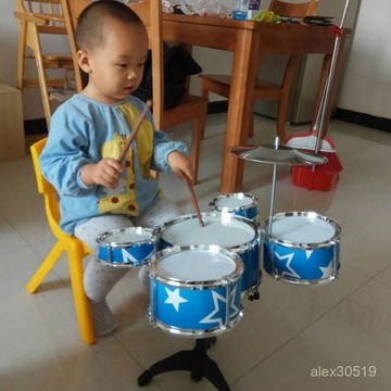 🍒臺灣熱賣🍒大號兒童玩具架子鼓初學者敲打寶寶小孩爵士鼓音樂器吉他益智3嵗