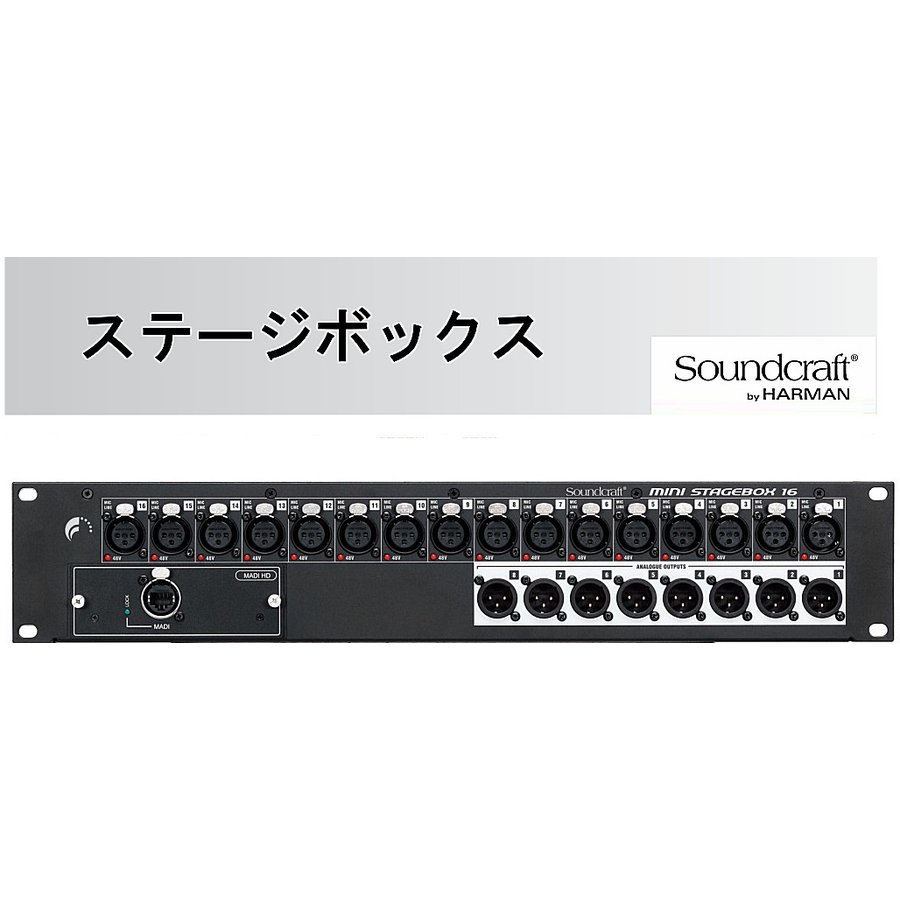 Soundcraft サウンドクラフト　CAT5ケーブル用コンパクトステージボックス　Mini Stagebox16R