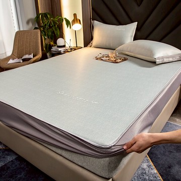 抗菌冰絲涼席三件套嬰兒可用夏季高檔可水洗機洗床笠款席子夏天