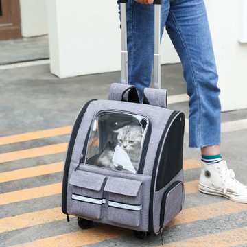 🔥優選🔥寵物包貓咪狗狗拉桿行李箱中小型犬大容量可折疊外出便攜肥貓雙肩