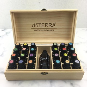 精油收納箱 精油鬆木桌面收納盒 適用于多特瑞 精油收納箱 送精油貼紙開瓶器