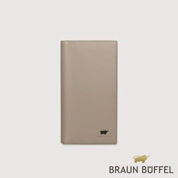 【BRAUN BUFFEL 德國小金牛】台灣總代理 艾康-A1 18卡兩折長夾-杏色/BF582-631-HM