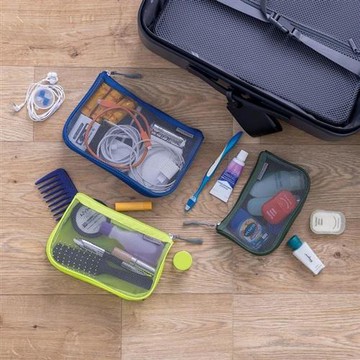 《TRAVELON》旅行收納網袋3件(撞色)