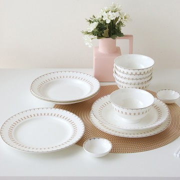 Just Home羽藏高級骨瓷碗盤餐具-12件/14件組(碗 盤 餐具組) - 經典12件組(碗盤碟)