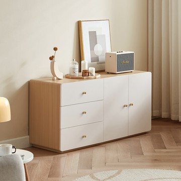 hoi!林氏木業北歐空島儲物二門三抽斗櫃 UV4E 原木色