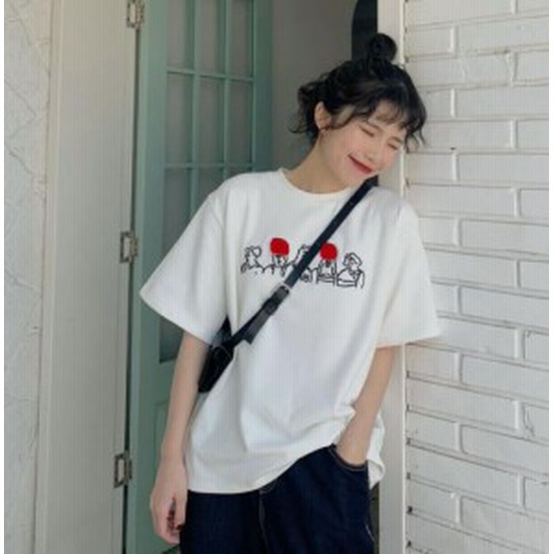 取り寄せ レディース トップス 春夏 半袖tシャツ ラウンドネック プリント キャラクター 英字ロゴ 個性的 韓国ファッション デイリー 通販 Lineポイント最大1 0 Get Lineショッピング