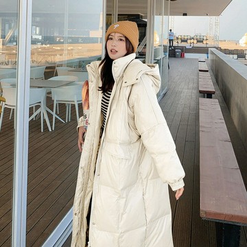 【巴黎精品】現貨+預購 真羽絨衣90%白鴨絨羽絨大衣羽絨外套-設計款連帽素面中長款保暖女外套3色v1an43