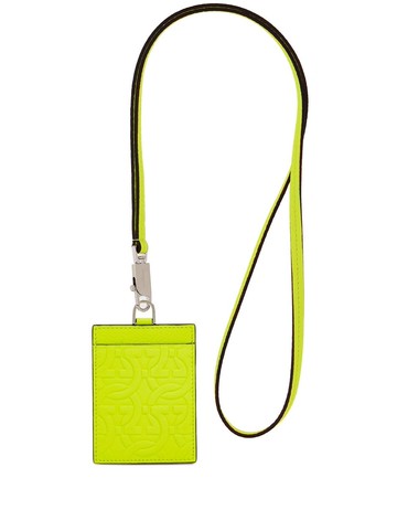 Ferragamo - neck-strap bagde holder - men - CALFSKIN/Fabric - One Size - Yellow