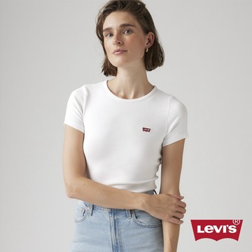 Levi's® HAYES 短Tee / 微彈性 / 經典布章LOGO / 白 熱賣單品 001J3-0006