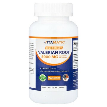 Vitamatic, 纈草根，優效，5,000 毫克，240 粒素食膠囊