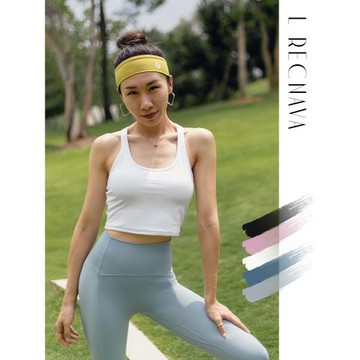 芮柯家LRECNAVA裸感美背瑜伽背心女短款帶胸墊健身運動背心式上衣