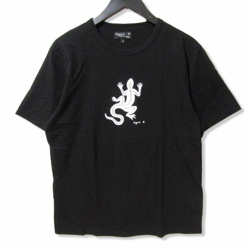 【タグ付き】アニエスベー　agnes b.　ロゴTシャツ　黒M 新品タグ付 アニエスベーagnes b 半袖ロゴTシャツ ブラック M