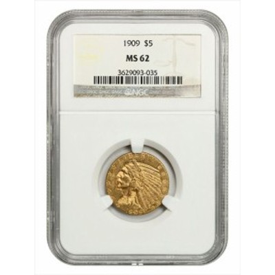 品質保証書付】 アンティークコイン NGC PCGS 1909年 $5 NGC MS62