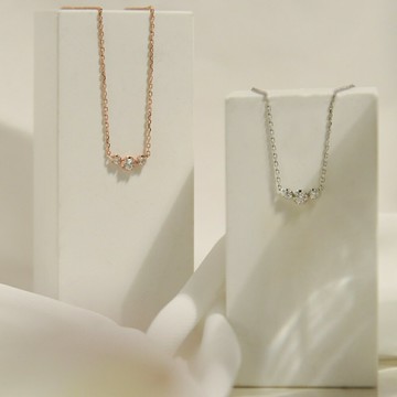 【直送日本】光耀三鑽純銀項鍊 | 頂級鋯石 輕奢細緻 兩色可選