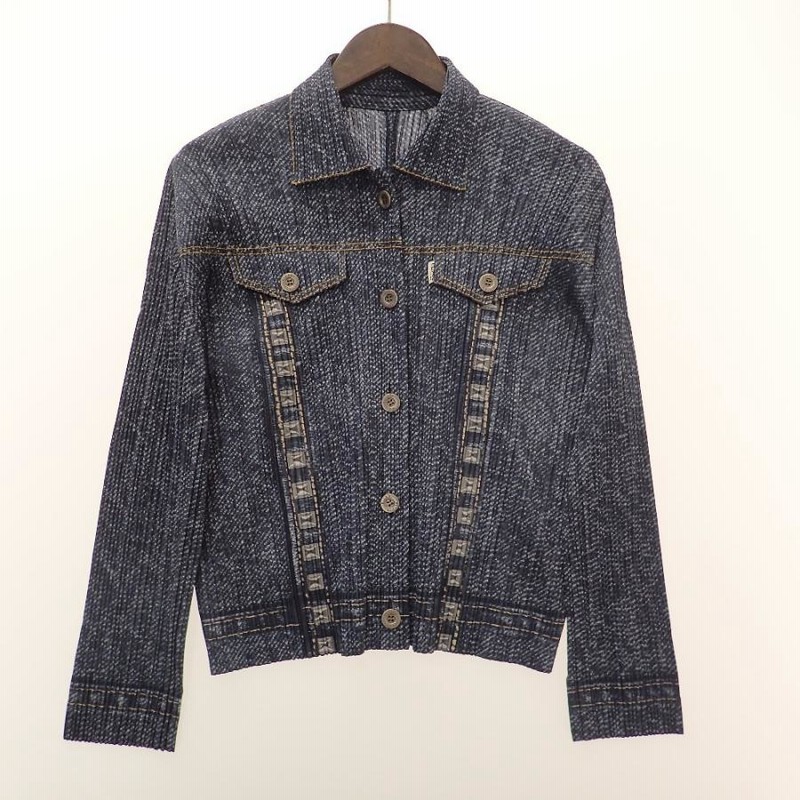 美品/ PLEATS PLEASE プリーツプリーズ PP93-JD421 デニム柄 プリーツ  