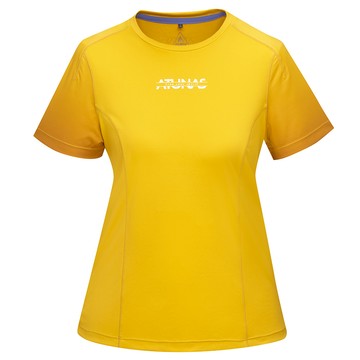 ATUNAS 女款酷涼抗夏節能抑菌短袖T恤 (A1TS2403W 陽光黃/防曬/抗臭/吸濕排汗/涼感)