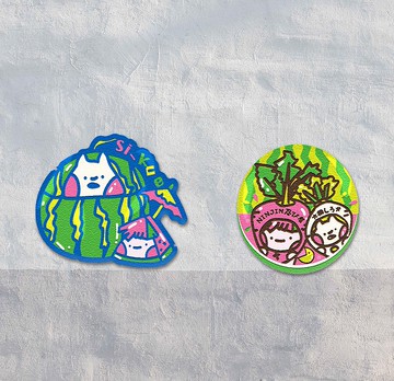 2023文博會 台灣話西瓜倚大爿 紅白蘿蔔 插畫角色 壓克力手機支架