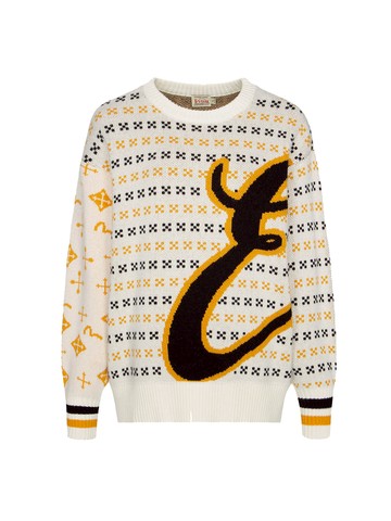 Logo Calligraphy Jacquard Knitted Sweater