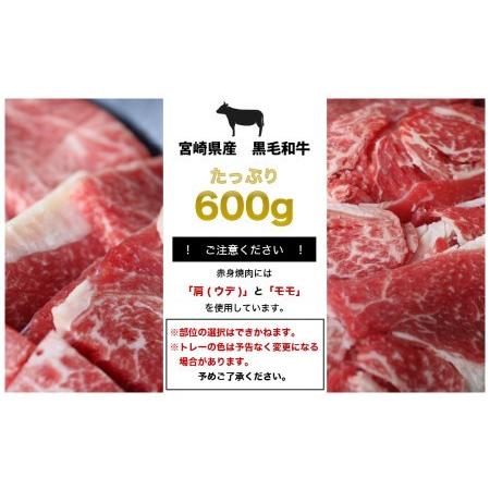 ふるさと納税 宮崎県産 黒毛和牛 焼肉 スライス セット 合計600g (各300g×1パック) 牛肉 ウデ モモ 牛肉 焼肉 冷凍 牛肉 宮崎県産 九州産 .. 宮崎県美郷町