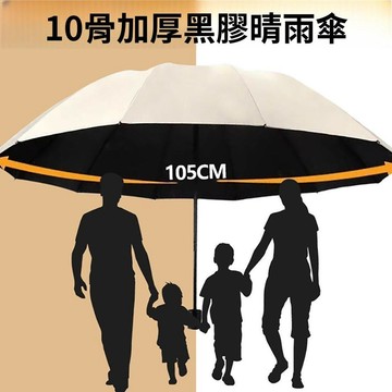 125CM超大雨傘 10骨加固抗風大雨傘 晴雨兩用傘 防曬遮陽太陽傘 男女特大傘