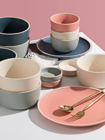 墨色北歐風陶瓷碗吃飯碗家用創意個性米飯碗湯碗面碗小碗單個餐具