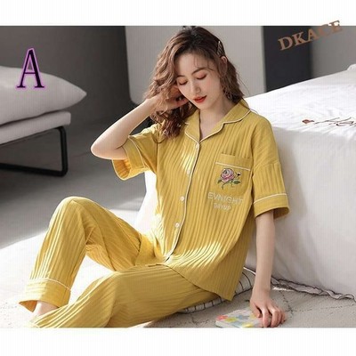 パジャマ ルームウェア レディース 春夏 前開きパジャマ 上下セット ロングパンツ ルームウェア 部屋着 寝巻き 女性 可愛い 30 40 50代 通販 Lineポイント最大get Lineショッピング