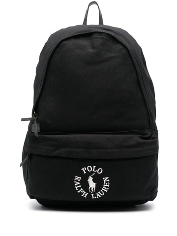 Polo Ralph Lauren - Polo Pony-embroidered backpack - men - Cotton/Cotton - One Size - Black