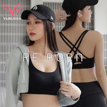 【YURUBRA】快感視線內衣 A.B.C.D.E罩 交叉 美背 無鋼圈 運動 台灣製 ※0735黑