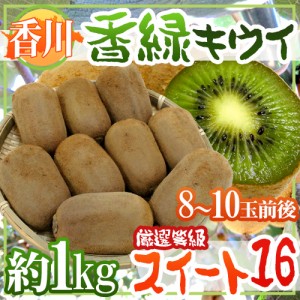 香川県 ”香緑 スイート16” 8～10玉前後 約1kg 最低糖度15.5度以上保証 キウイ