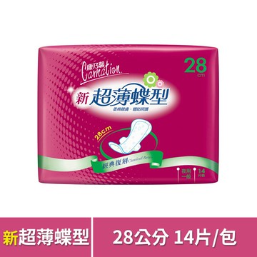 康乃馨 新超薄蝶型衛生棉夜用一般28cm 14片/包