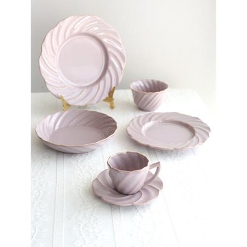 法式宮廷復古水波紋浮雕陶瓷圓盤歐式餐具西餐盤圓盤湯盤碗