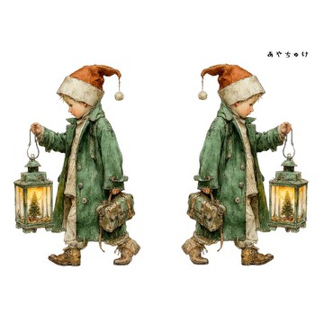 【11月新品2】08-108-0065 人物貼紙 聖誕復古風