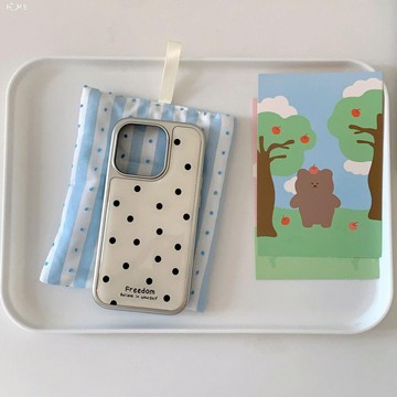 簡約波點適用蘋果16ProMax151413滴膠手機殼女韓iPhone1211電鍍殼