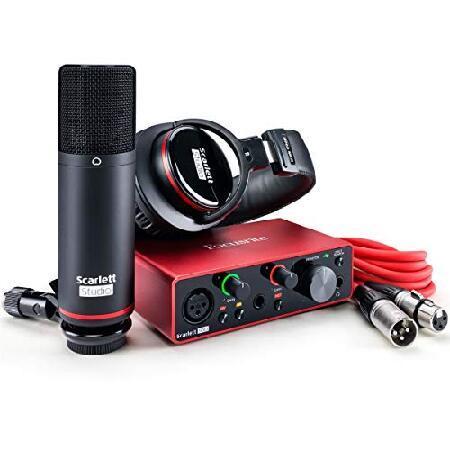 Focusrite Scarlett Solo Studio 3rd Gen USB Audio Interface and Recording Bundle with Boom Microphone Stand, Microphone Cables and Pop Fi（並行輸入品）