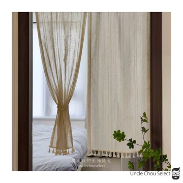 [周大叔 台灣現貨] 日系門簾 門簾 門簾兩片式 素色門簾 長門簾 棉麻門簾