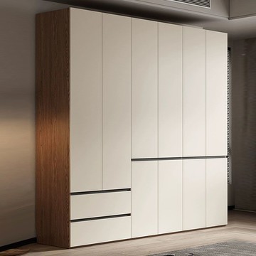 熱銷/免運 衣櫃/衣櫥/臥室 實木衣櫃家用臥室儲物柜現代簡約分體式柜子出租房加高收納大衣櫥