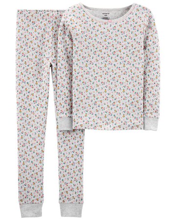 Kid 2-Piece Floral Snug Fit Cotton PJs