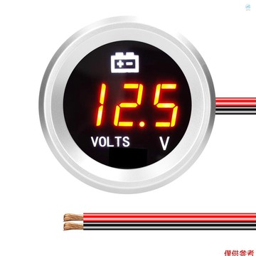 Crtw 數字電壓表帶閃光報警汽車電壓檢測器 9-35V 電壓測試儀電壓監視器用於汽車摩托車
