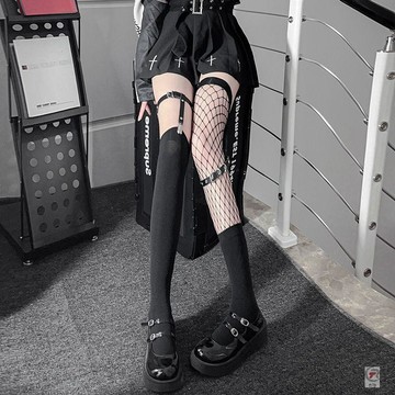 性感純欲🎀 jk小腿襪春季y2k亞比絲襪長筒襪女半網襪瘦腿日系朋克腿環過膝襪 絲襪