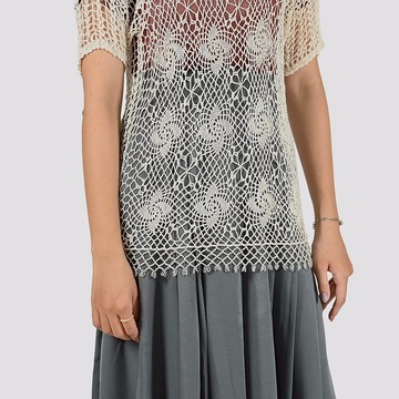 【蛋植物古著】颱風漩渦短袖針織古著上衣