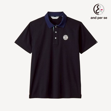 【and per se】男款深藍色高性能材料吸汗速乾減少黏膩感短袖POLO衫 DGV29705